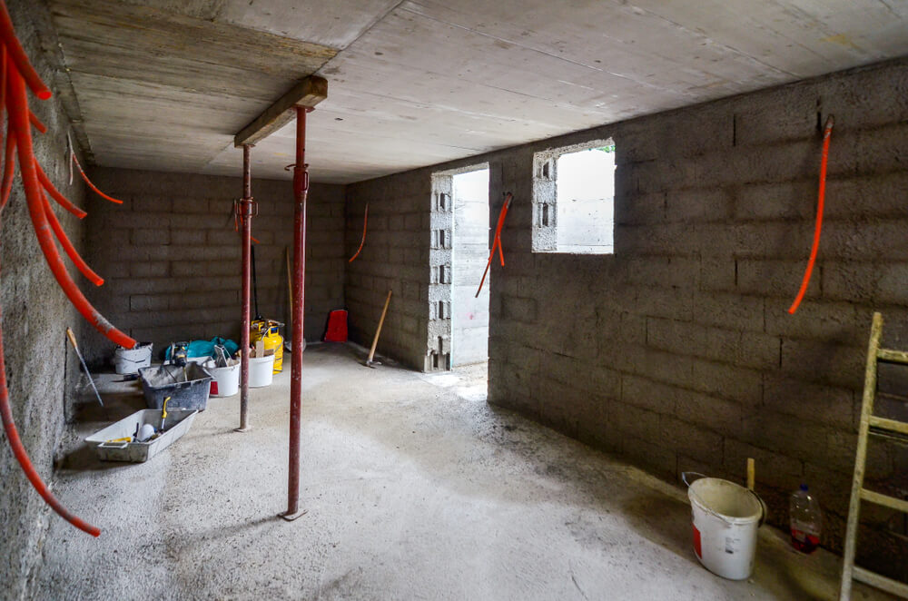 An in-progress basement conversion